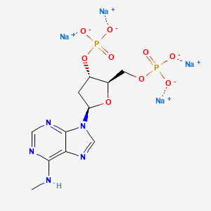 molecular formula C11H13N5Na4O9P2 B12423718 tetrasodium;[(2R,3S,5R)-5-[6-(methylamino)purin-9-yl]-2-(phosphonatooxymethyl)oxolan-3-yl] phosphate 