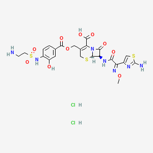 7-2-(2-Amino-4-thiazolyl)-2-methoxyiminoacetamido-3-4-(2-aminoethylsulfonamido)-3-hydroxybenzoyloxymethyl-3-cephem-3-carboxylic acid