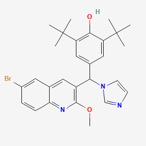 molecular formula C28H32BrN3O2 B12423740 Antimalarial agent 9 
