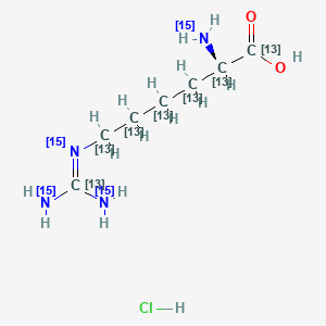 molecular formula C7H17ClN4O2 B12423752 L-Homoarginine-13C7,15N4 (hydrochloride) 