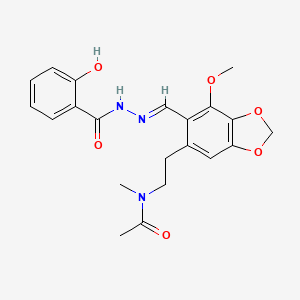 N-(2-{6-[(2-Hydroxy-benzoyl)-hydrazonomethyl]-7-methoxy-benzo[1,3]dioxol-5-yl}-ethyl)-N-methyl-acetamide