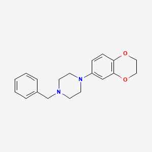 molecular formula C19H22N2O2 B1242389 6-(4-Benzylpiperazin-1-yl)benzodioxane 