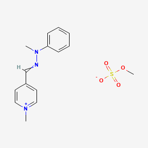 molecular formula C14H16N3.CH3O4S<br>C15H19N3O4S B1242402 Pyridinium, 1-methyl-4-[(methylphenylhydrazono)methyl]-, methyl sulfate CAS No. 68259-00-7