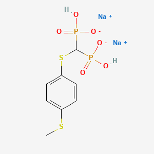 molecular formula C8H10Na2O6P2S2 B1242412 Disodium;hydroxy-[[hydroxy(oxido)phosphoryl]-(4-methylsulfanylphenyl)sulfanylmethyl]phosphinate 