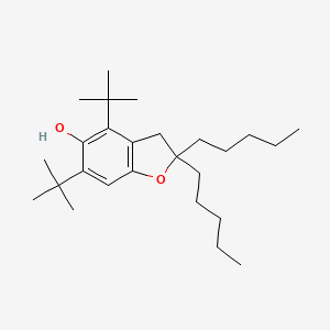 B1242438 2,3-Dihydro-5-hydroxy-2,2-dipentyl-4,6-di-tert-butylbenzofuran CAS No. 157360-23-1