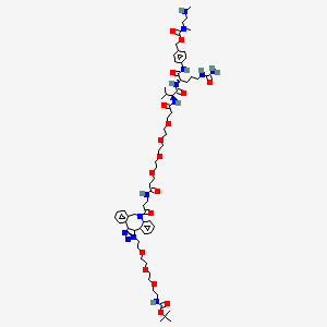 molecular formula C66H99N13O17 B12424412 Boc-NH-PEG3-C2-triazole-DBCO-PEG4-VC-PAB-DMEA 