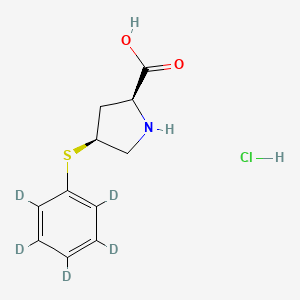 molecular formula C11H14ClNO2S B12424857 cis-4-Phenylthio-L-proline-d5 (hydrochloride) 