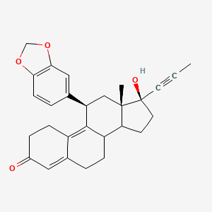 (11R,13S,17S)-11-(1,3-benzodioxol-5-yl)-17-hydroxy-13-methyl-17-prop-1-ynyl-1,2,6,7,8,11,12,14,15,16-decahydrocyclopenta[a]phenanthren-3-one