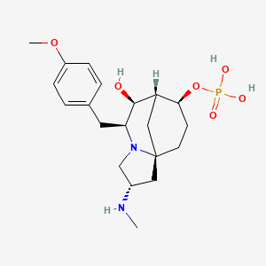 molecular formula C20H31N2O6P B1242506 [(1S,3S,6S,7S,8R,9S)-6-[(4-methoxyphenyl)methyl]-3-(methylamino)-7-oxidanyl-5-azatricyclo[6.3.1.0^1,5]dodecan-9-yl] dihydrogen phosphate 