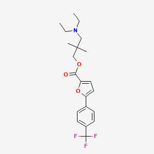 molecular formula C21H26F3NO3 B1242508 [3-(Diethylamino)-2,2-dimethylpropyl] 5-[4-(trifluoromethyl)phenyl]furan-2-carboxylate 