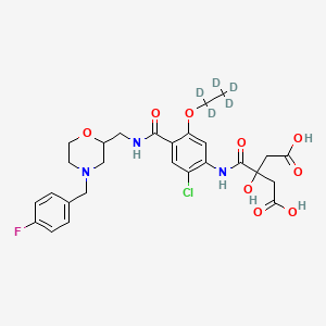 molecular formula C27H31ClFN3O9 B12425183 Mosapride-d5 Citric Amide 