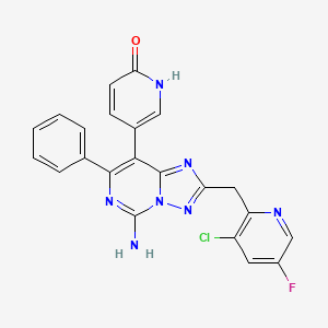 molecular formula C22H15ClFN7O B12425297 Adenosine receptor antagonist 1 
