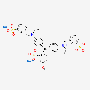 molecular formula C37H34N2Na2O10S3 B12425653 disodium;2-[[4-[ethyl-[(3-sulfonatophenyl)methyl]amino]phenyl]-[4-[ethyl-[(3-sulfonatophenyl)methyl]azaniumylidene]cyclohexa-2,5-dien-1-ylidene]methyl]-5-hydroxybenzenesulfonate 