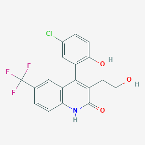 B1242569 4-(5-chloro-2-hydroxyphenyl)-3-(2-hydroxyethyl)-6-(trifluoromethyl)quinolin-2(1H)-one CAS No. 275375-69-4