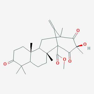 molecular formula C26H36O6 B1242620 methyl (2R,10R,15R)-15-hydroxy-2,6,6,10,13,15-hexamethyl-17-methylidene-7,14,16-trioxotetracyclo[11.3.1.02,11.05,10]heptadecane-1-carboxylate 