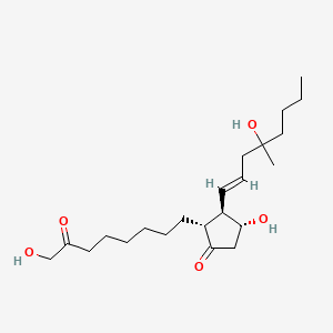molecular formula C22H38O5 B1242645 Prost-13-ene-1,9-dione, 11,16-dihydroxy-1-(hydroxymethyl)-16-methyl-, (11alpha,13E)-(+-)- CAS No. 74159-84-5