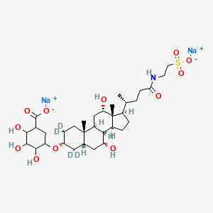 molecular formula C33H53NNa2O12S B12426566 Taurocholic acid-3-o-glucuronide-d4 