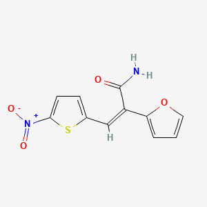 molecular formula C11H8N2O4S B1242669 3-(5-Nitro-2-thienyl)-2-(2-furyl)acrylamide CAS No. 22168-29-2