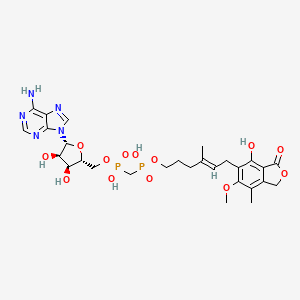 [(2R,3S,4R,5R)-5-(6-aminopurin-9-yl)-3,4-dihydroxy-tetrahydrofuran-2-yl]methoxy-[[hydroxy-[(E)-6-(4-hydroxy-6-methoxy-7-methyl-3-oxo-1H-isobenzofuran-5-yl)-4-methyl-hex-4-enoxy]phosphoryl]methyl]phosphinic acid