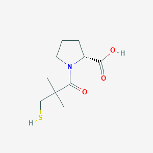 (2R)-1-(3-mercapto-2,2-dimethyl-1-oxopropyl)-2-pyrrolidinecarboxylic acid