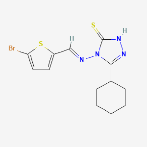 4-(((5-Bromo-2-thienyl)methylene)amino)-5-cyclohexyl-4H-1,2,4-triazole-3-thiol