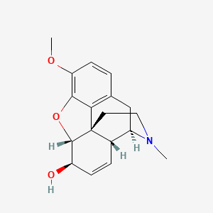 molecular formula C18H21NO3 B1242718 (4R,4aR,7R,7aR,12bS)-9-methoxy-3-methyl-2,4,4a,7,7a,13-hexahydro-1H-4,12-methanobenzofuro[3,2-e]isoquinolin-7-ol CAS No. 509-64-8