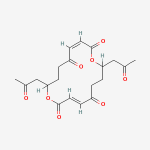 (3E,11Z)-8,16-bis(2-oxopropyl)-1,9-dioxacyclohexadeca-3,11-diene-2,5,10,13-tetrone