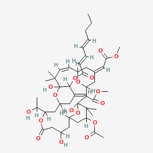 [(5Z,8Z,13E)-25-acetyloxy-1,11,21-trihydroxy-17-(1-hydroxyethyl)-5,13-bis(2-methoxy-2-oxoethylidene)-10,10,26,26-tetramethyl-19-oxo-18,27,28,29-tetraoxatetracyclo[21.3.1.13,7.111,15]nonacos-8-en-12-yl] (2E,4E)-octa-2,4-dienoate