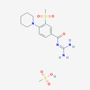 molecular formula C15H24N4O6S2 B1242751 N-(diaminomethylidene)-3-methylsulfonyl-4-piperidin-1-ylbenzamide;methanesulfonic acid 