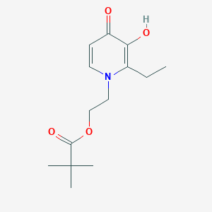 molecular formula C14H21NO4 B1242783 2-Ethyl-3-hydroxy-1-(2-pivaloyloxyethyl)pyridin-4-one 