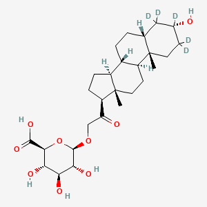 molecular formula C27H42O9 B12427870 Tetrahydro 11-deoxycorticosterone 21-beta-D-glucuronide-d5 