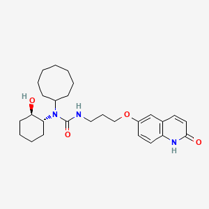 molecular formula C27H39N3O4 B1242792 6-(3-(3-Cyclooctyl-3-((1r,2r)-2-hydroxycyclohexyl)ureido)-propoxy)-2(1h)-quinolinone 