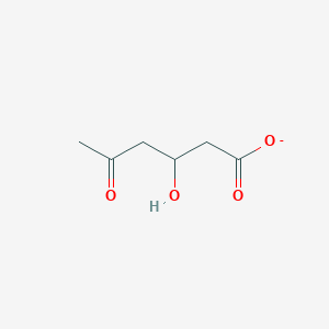 molecular formula C6H9O4- B1242796 3-羟基-5-氧代己酸 
