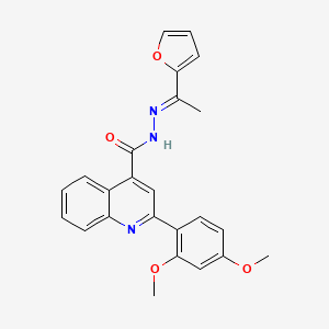 molecular formula C24H21N3O4 B1242800 2-(2,4-dimethoxyphenyl)-N'-[1-(2-furyl)ethylidene]-4-quinolinecarbohydrazide 