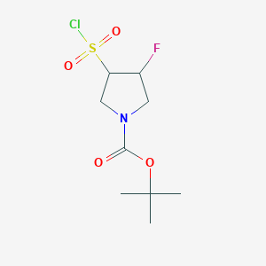 molecular formula C9H15ClFNO4S B12428061 rac-tert-butyl (3R,4S)-3-(chlorosulfonyl)-4-fluoropyrrolidine-1-carboxylate CAS No. 2592399-27-2