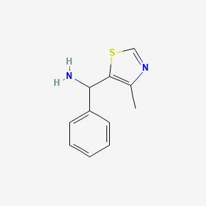 molecular formula C11H12N2S B1242808 1-(4-Methyl-5-thiazolyl)-1-phenylmethylamine 