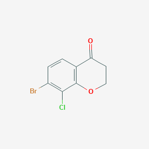 molecular formula C9H6BrClO2 B12428221 7-Bromo-8-chlorochroman-4-one 
