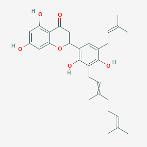 molecular formula C30H36O6 B12428239 2-{3-[(2E)-3,7-Dimethylocta-2,6-dien-1-YL]-2,4-dihydroxy-5-(3-methylbut-2-EN-1-YL)phenyl}-5,7-dihydroxy-2,3-dihydro-1-benzopyran-4-one 