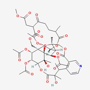 molecular formula C45H55NO22 B12428332 methyl 2-[(1S,2R,3R,4R,15R,16R,17R,18S,32R,34S,35S)-2,16,17,35-tetraacetyloxy-21,34-dihydroxy-7,21,22,32,34-pentamethyl-6,10,12,20,29-pentaoxo-5,13,19,30,33-pentaoxa-26-azahexacyclo[16.15.1.14,15.01,15.03,32.023,28]pentatriaconta-23(28),24,26-trien-11-yl]acetate 
