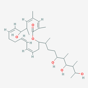 molecular formula C32H52O6 B124284 (3Z,5Z,9Z,13Z,15Z)-8-hydroxy-3,5,7-trimethyl-18-(5,7,9-trihydroxy-6,8-dimethyldecan-2-yl)-1-oxacyclooctadeca-3,5,9,13,15-pentaen-2-one CAS No. 145177-62-4