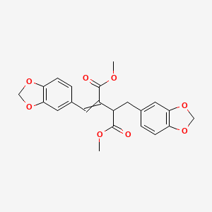 molecular formula C22H20O8 B12428578 Butanedioic acid, (1,3-benzodioxol-5-ylmethyl)(1,3-benzodioxol-5-ylmethylene)-, dimethyl ester, (E)- 