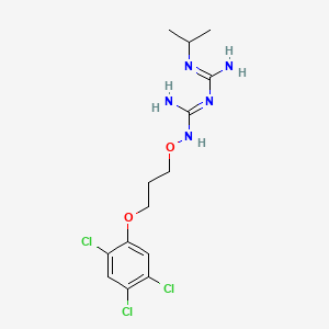 molecular formula C14H20Cl3N5O2 B1242862 Imidodicarbonimidic diamide, N-(1-methylethyl)-N'-(3-(2,4,5-trichlorophenoxy)propoxy)-, hydrochloride CAS No. 152662-90-3
