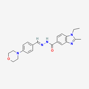 molecular formula C22H25N5O2 B1242864 1-ethyl-2-methyl-N-[(E)-(4-morpholin-4-ylphenyl)methylideneamino]benzimidazole-5-carboxamide 