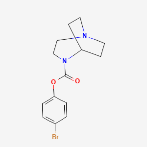 molecular formula C14H17BrN2O2 B1242869 4-Bromophenyl 1,4-diazabicyclo(3.2.2)nonane-4-carboxylate CAS No. 298198-52-4