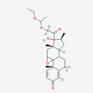 molecular formula C26H36O6 B12428694 21-(1-Ethoxyethyl) Beclomethasone 9,11-Epoxide-d5 