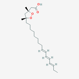 molecular formula C23H38O4 B1242870 2-[(3R,5R)-5-[(9E,11E,13E)-hexadeca-9,11,13-trienyl]-3,5-dimethyl-dioxolan-3-yl]acetic Acid 