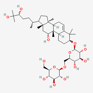 molecular formula C42H72O14 B12428715 (2R,3R,4S,5S,6R)-2-[[(2R,3S,4S,5R,6R)-6-[[(3S,8R,9R,10R,11R,13R,14S)-17-[(2R,5R)-5,6-dihydroxy-6-methylheptan-2-yl]-11-hydroxy-4,4,9,13,14-pentamethyl-2,3,7,8,10,11,12,15,16,17-decahydro-1H-cyclopenta[a]phenanthren-3-yl]oxy]-3,4,5-trihydroxyoxan-2-yl]methoxy]-6-(hydroxymethyl)oxane-3,4,5-triol 