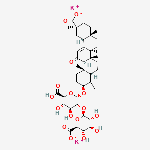 molecular formula C42H60K2O16 B12428916 dipotassium;(2S,3S,4S,5R,6R)-6-[(2S,3R,4S,5S,6S)-2-[[(3S,4aR,6aR,6bS,8aS,11S,12aR,14aR,14bS)-11-carboxylato-4,4,6a,6b,8a,11,14b-heptamethyl-14-oxo-2,3,4a,5,6,7,8,9,10,12,12a,14a-dodecahydro-1H-picen-3-yl]oxy]-6-carboxy-4,5-dihydroxyoxan-3-yl]oxy-3,4,5-trihydroxyoxane-2-carboxylate 