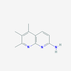 molecular formula C11H13N3 B1242895 5,6,7-Trimethyl-1,8-naphthyridin-2-amine CAS No. 69587-84-4