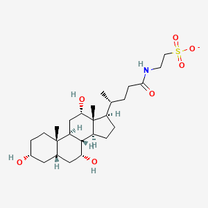 molecular formula C26H44NO7S- B1242904 Ethanesulfonic acid, 2-(((3alpha,5beta,7alpha,12alpha)-3,7,12-trihydroxy-24-oxocholan-24-yl)amino)- 